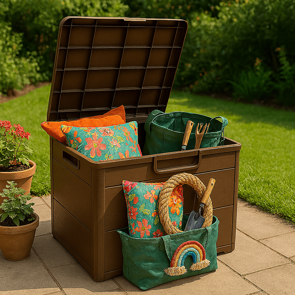 Kahverengi 120 Litre Bahçe Depolama Sandığı Bahçe Balkon Düzenleme Dolabı Kahverengi 120 Litre Bahçe Depolama Sandığı Bahçe Balkon Düzenleme Dolabı