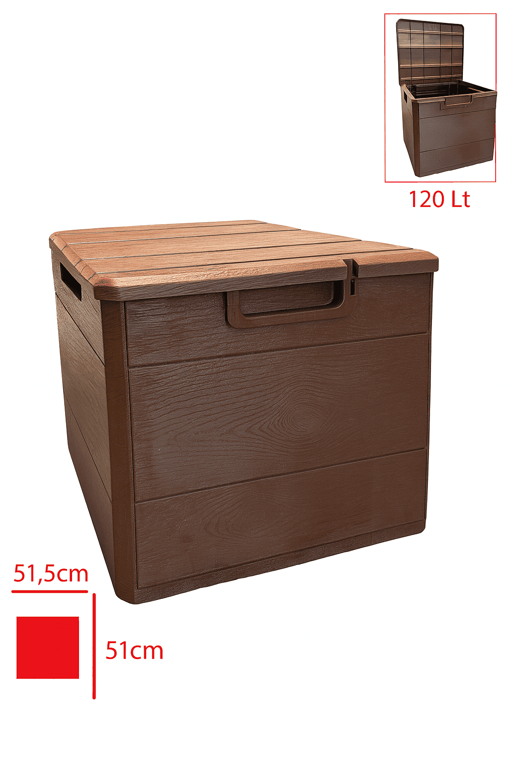 Kahverengi 120 Litre Bahçe Depolama Sandığı Bahçe Balkon Düzenleme Dolabı