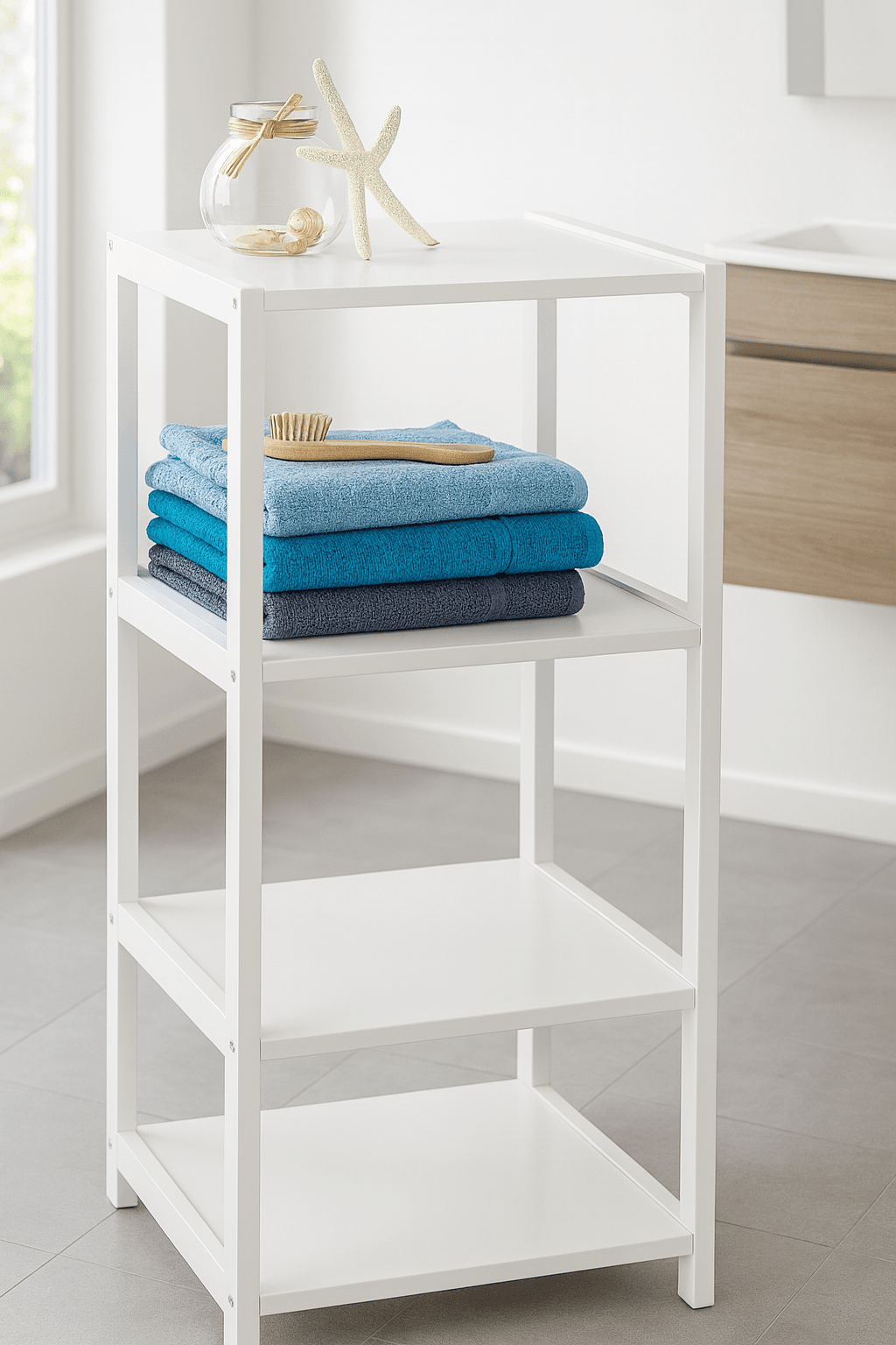 Ahşap Beyaz 4 Katlı Çok Amaçlı Raf Banyo Mutfak Düzenleyici 36x36x112 CM Ahşap Beyaz 4 Katlı Çok Amaçlı Raf Banyo Mutfak Düzenleyici 36x36x112 CM - Görsel 1