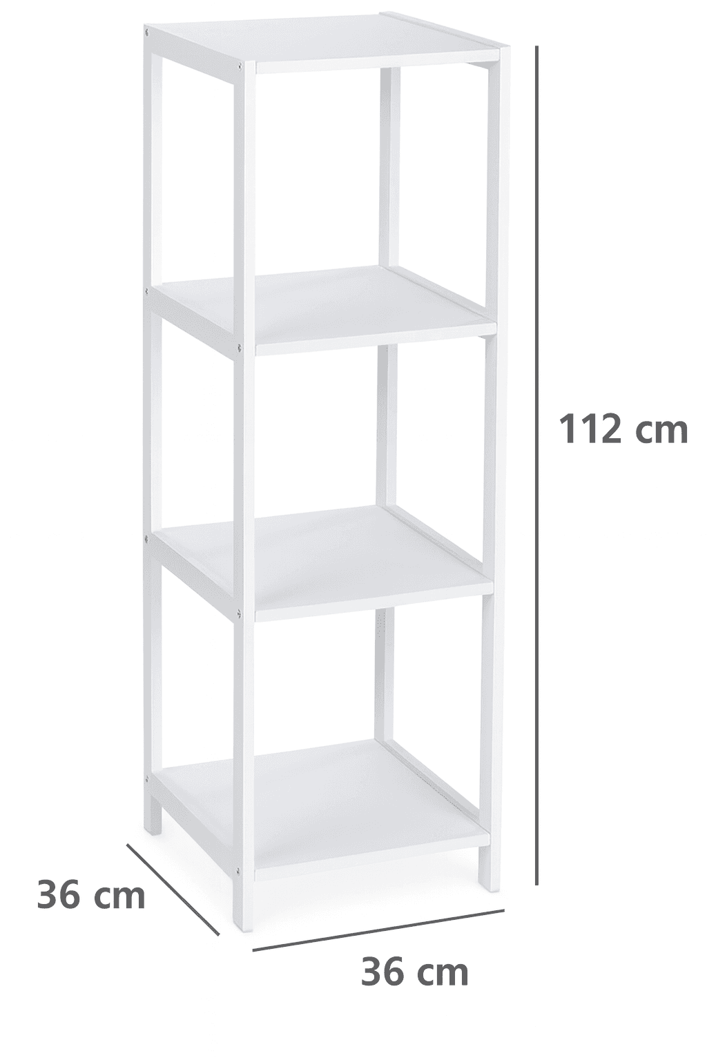 Ahşap Beyaz 4 Katlı Çok Amaçlı Raf Banyo Mutfak Düzenleyici 36x36x112 CM Ahşap Beyaz 4 Katlı Çok Amaçlı Raf Banyo Mutfak Düzenleyici 36x36x112 CM - Görsel 4