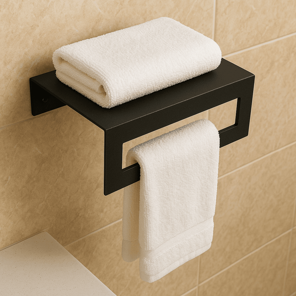 Metal Banyo Duvar Havlu Rafı Otel Havluluk Metal Banyo Duvar Havlu Rafı Otel Havluluk - Görsel 2