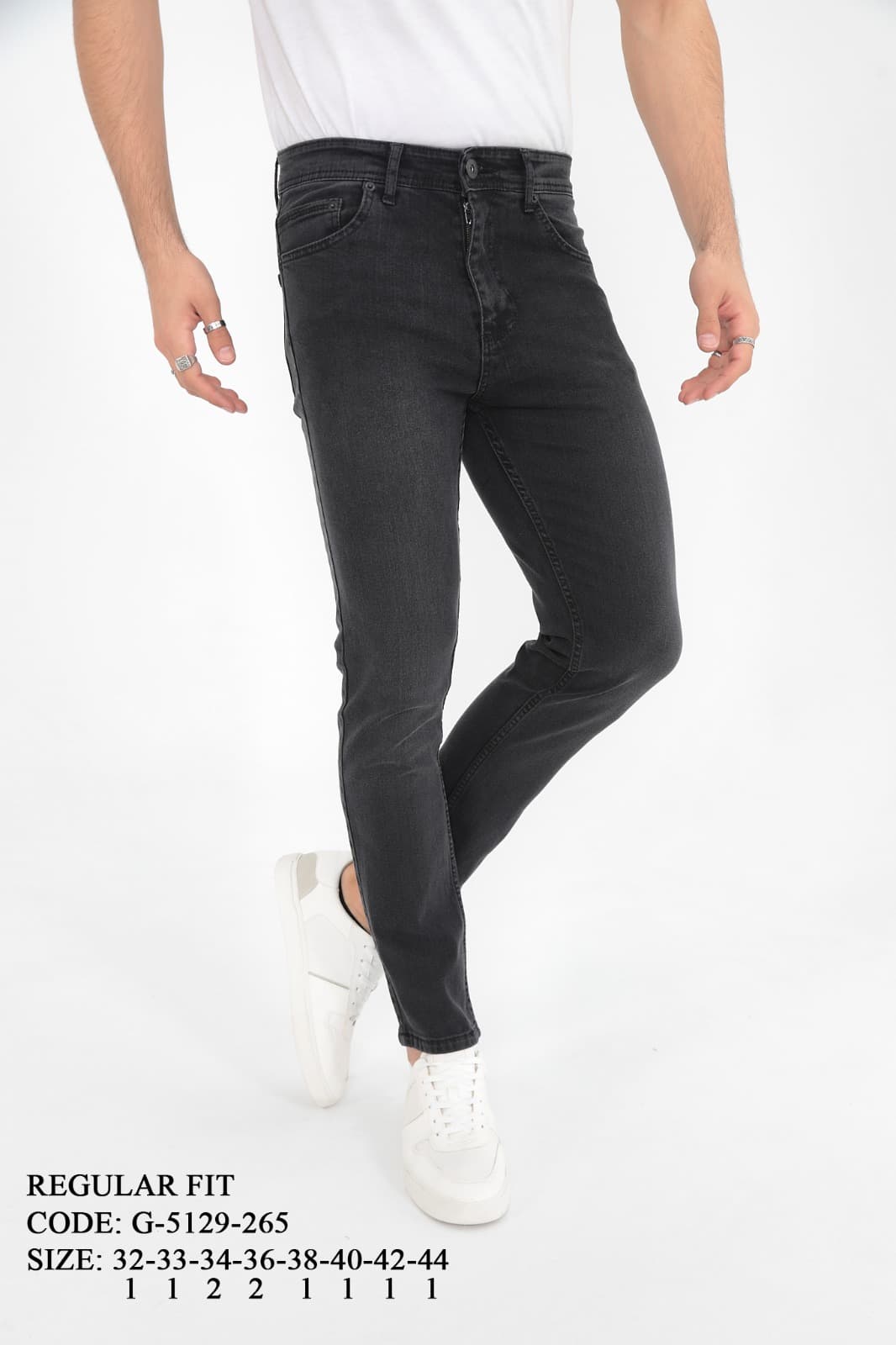 DVision Taşlanmış Siyah Erkek Kot Pantolon DVision Taşlanmış Siyah Erkek Kot Pantolon - Görsel 1