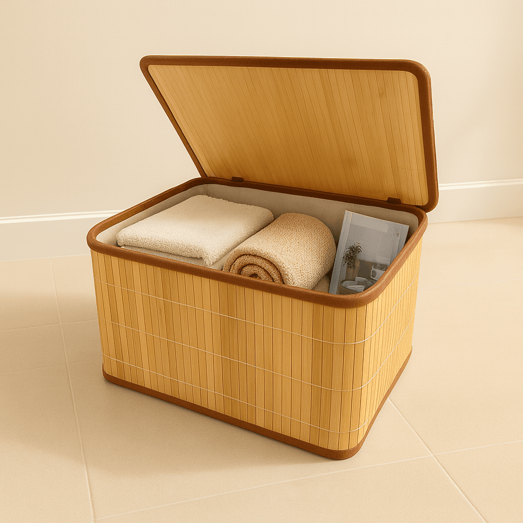 Katlanır Kapaklı Bambu Sepet 33*24*20 cm Katlanır Kapaklı Bambu Sepet 33*24*20 cm - Görsel 2