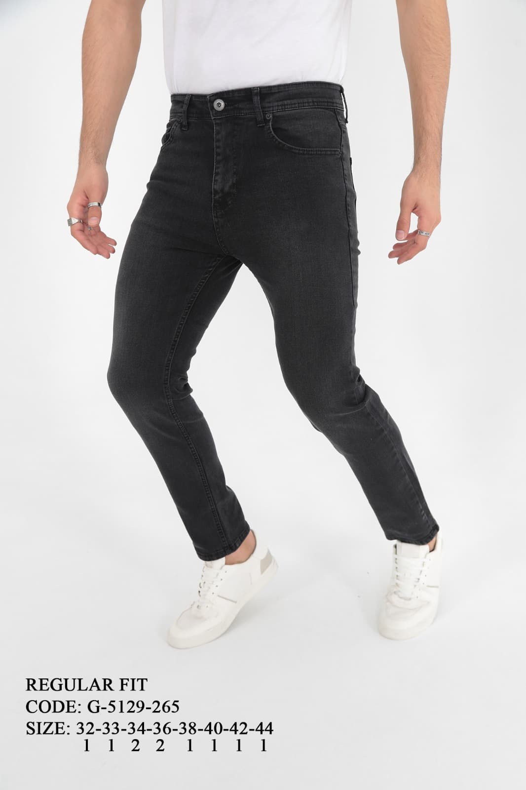 DVision Taşlanmış Siyah Erkek Kot Pantolon DVision Taşlanmış Siyah Erkek Kot Pantolon - Görsel 3