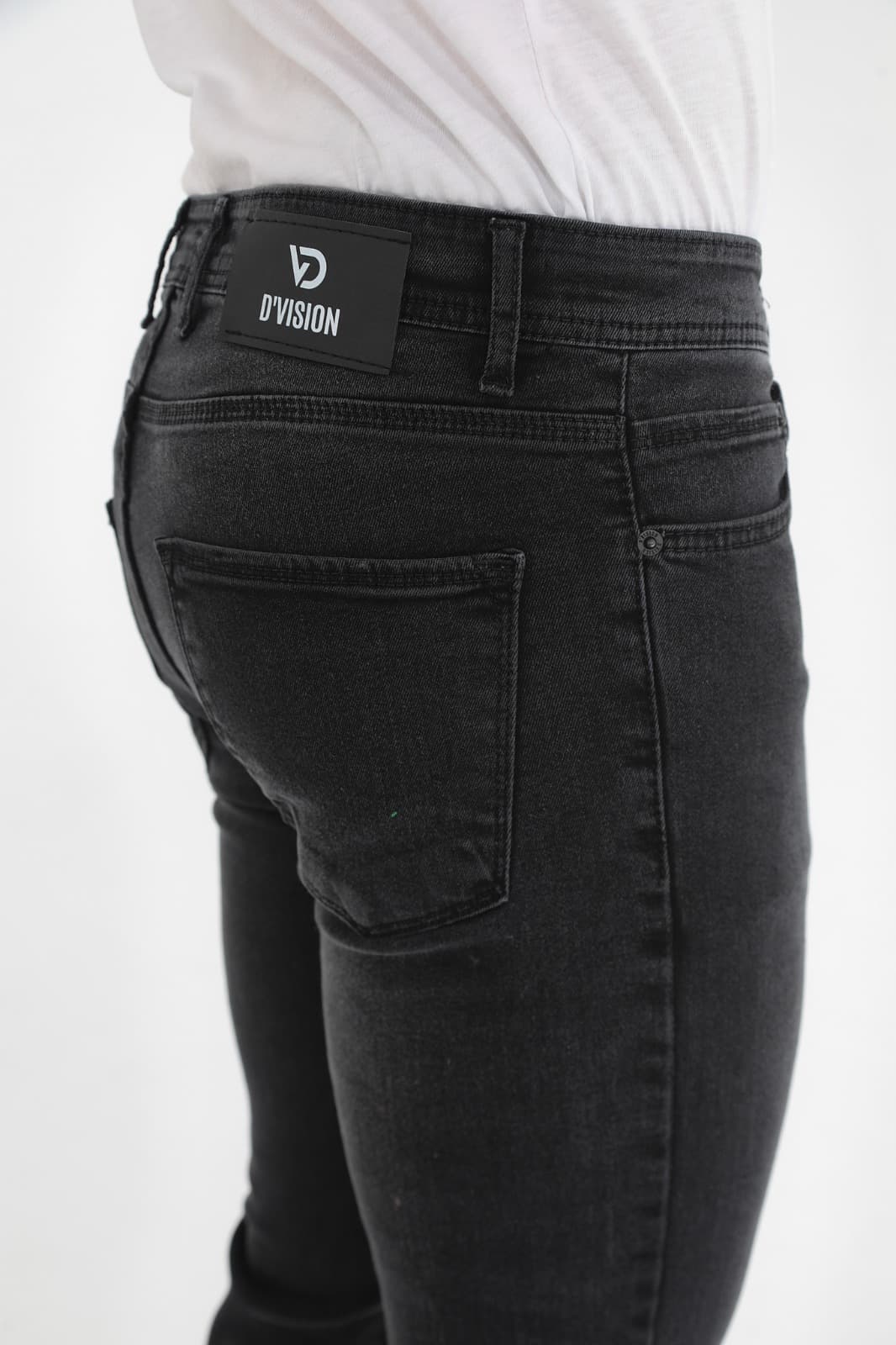 DVision Taşlanmış Siyah Erkek Kot Pantolon DVision Taşlanmış Siyah Erkek Kot Pantolon - Görsel 4