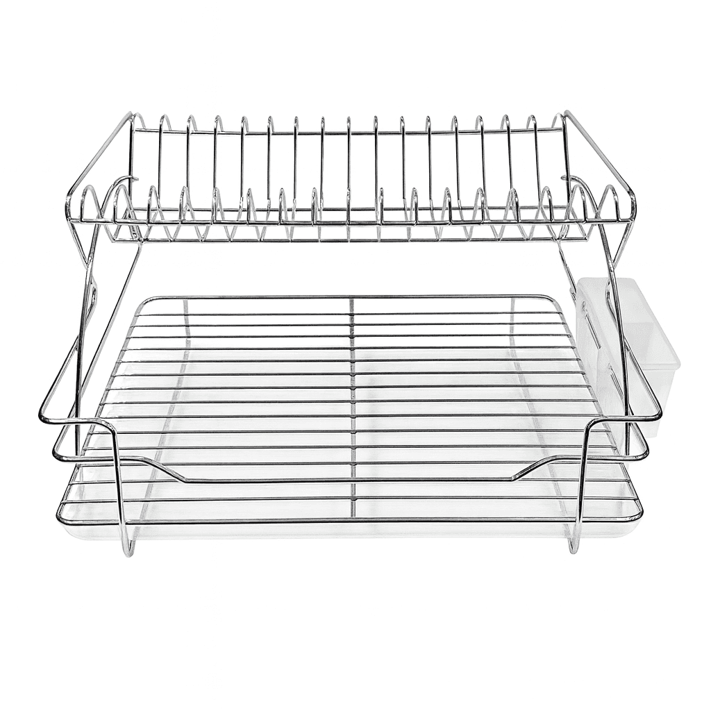 Vovikon Lüx Çift Katlı Tabaklık Krom Bulaşık Sepeti Vovikon Lüx Çift Katlı Tabaklık Krom Bulaşık Sepeti - Görsel 3