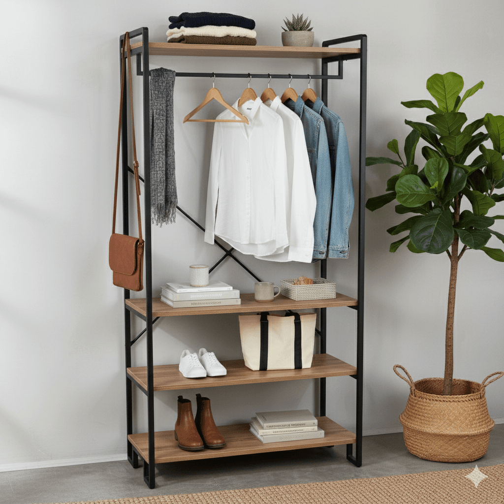 Metal Elbise Kıyafet Askısı Açık Portmanto Metal Elbise Kıyafet Askısı Açık Portmanto