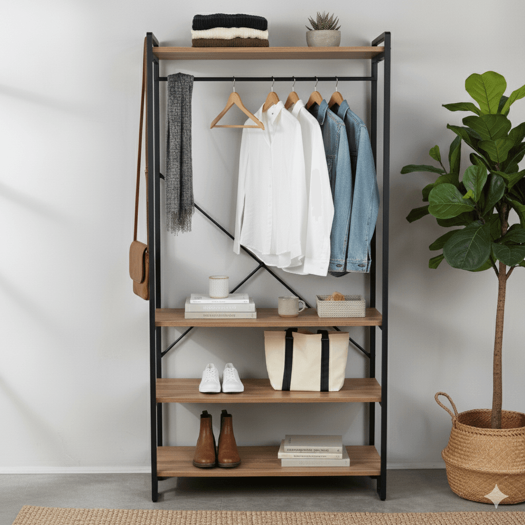 Metal Elbise Kıyafet Askısı Açık Portmanto Metal Elbise Kıyafet Askısı Açık Portmanto