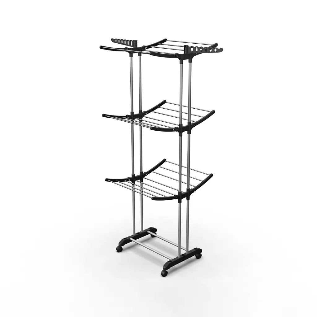 Tekerlekli 3 Katlı Alüminyum Çamaşır Askısı Kurutmalık Tekerlekli 3 Katlı Alüminyum Çamaşır Askısı Kurutmalık