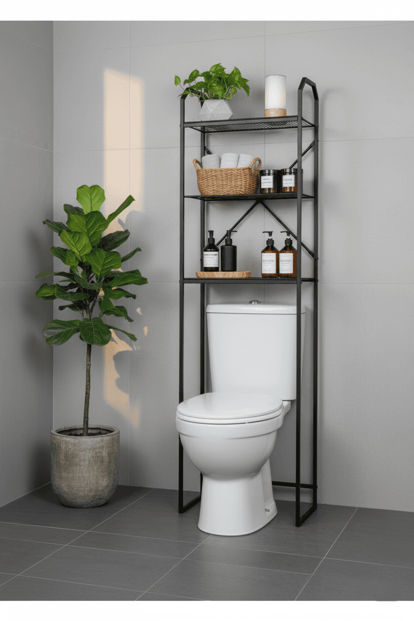 Klozet Üstü Çok Amaçlı Raf Banyo Tuvalet Düzenleyici