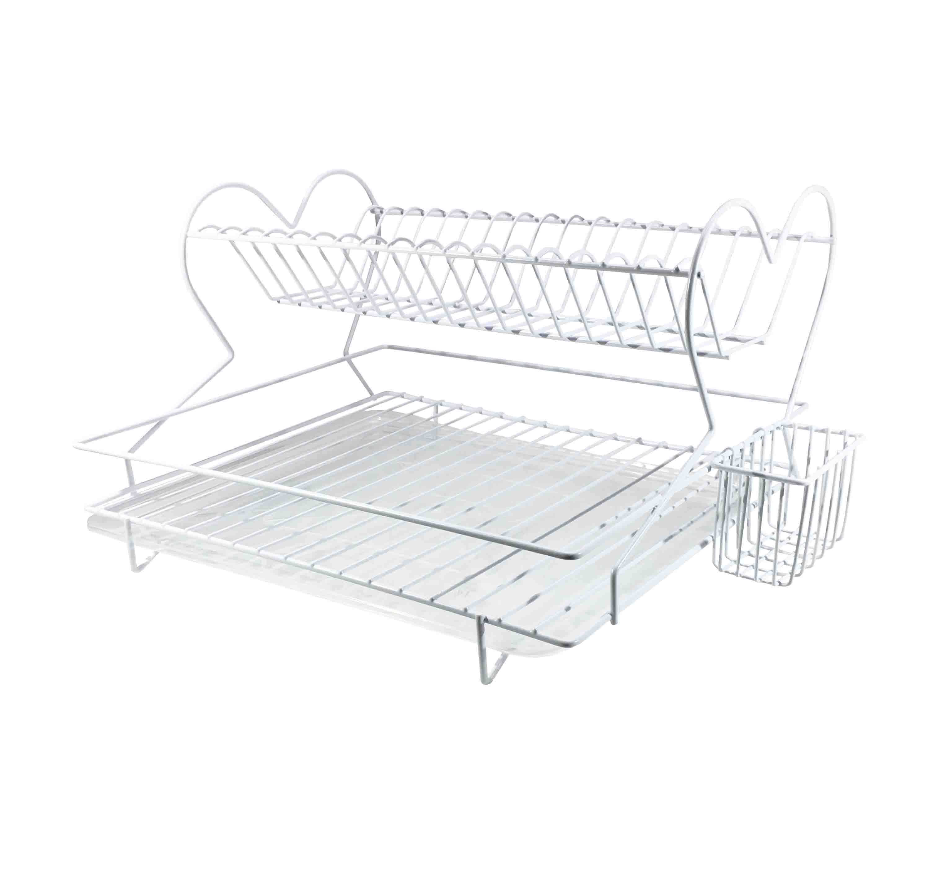 Mega Beyaz Çift Katlı Tabaklık Kalp Şekilli Bulaşık Sepeti Mega Beyaz Çift Katlı Tabaklık Kalp Şekilli Bulaşık Sepeti - Görsel 1