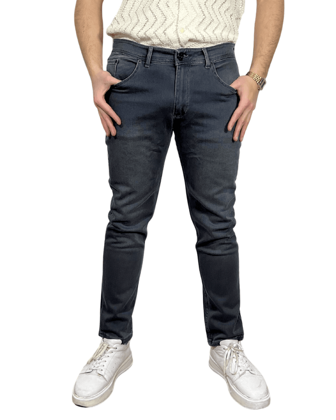 D'Vision Gri Armürlü Örme Slim Fit Erkek Jean S-2220 D'Vision Gri Armürlü Örme Slim Fit Erkek Jean S-2220 - Görsel 1
