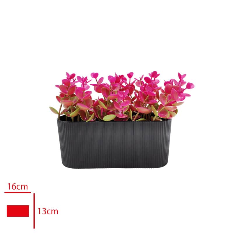 Yapay Okaliptus Bitki Çizgili Saksı