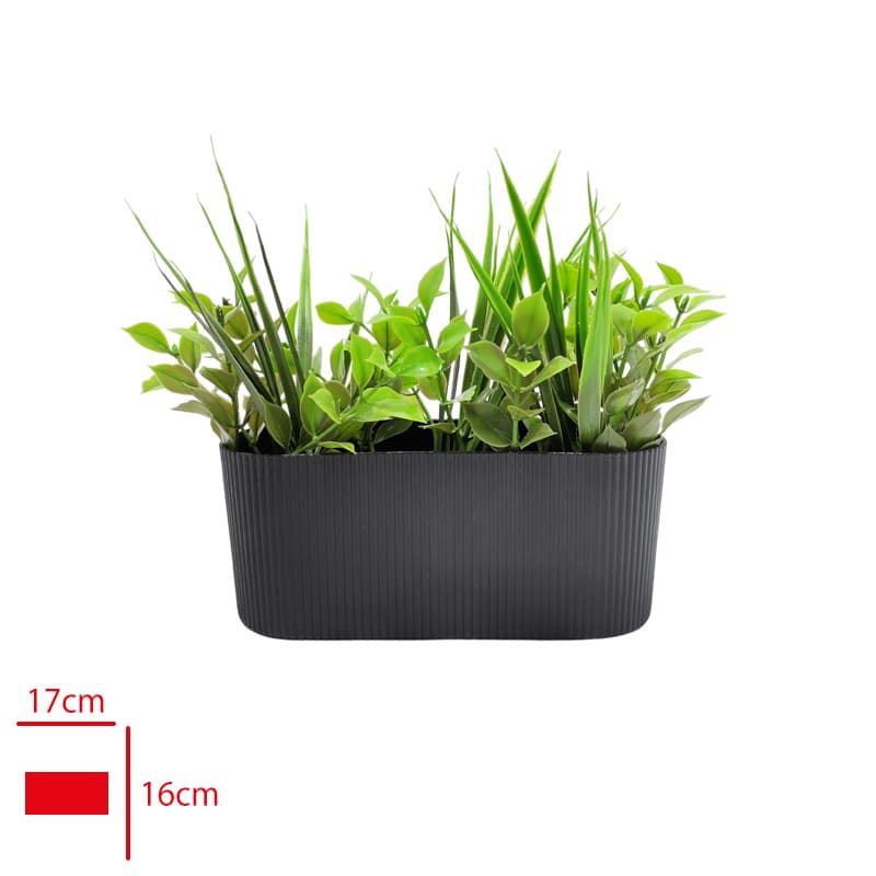 Yapay Sukulent Bitki Yaprak Çizgili Saksı Yapay Sukulent Bitki Yaprak Çizgili Saksı - Görsel 2