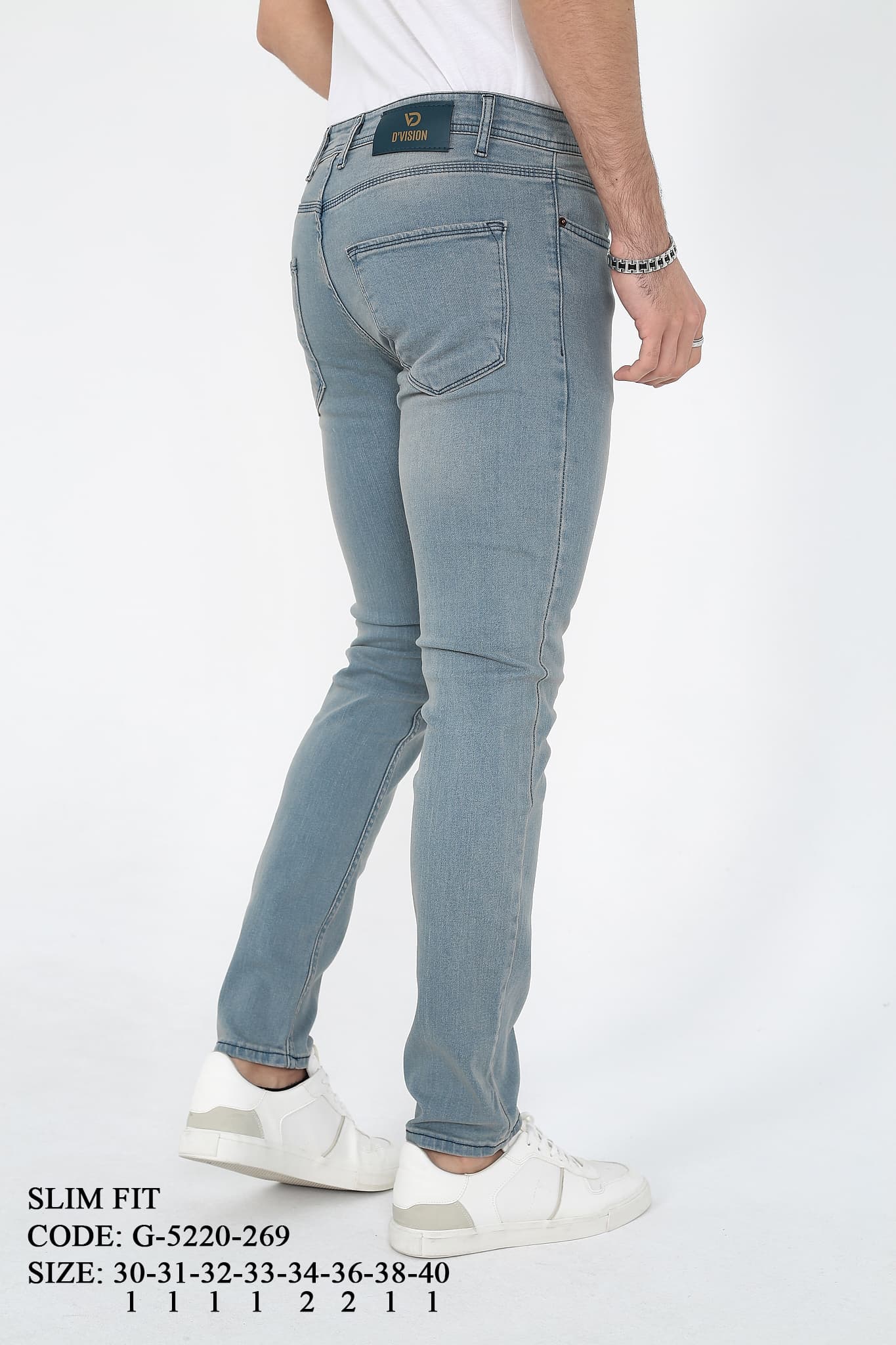 DVision Açık Mavi Erkek Kot Pantolon Slim DVision Açık Mavi Erkek Kot Pantolon Slim - Görsel 4