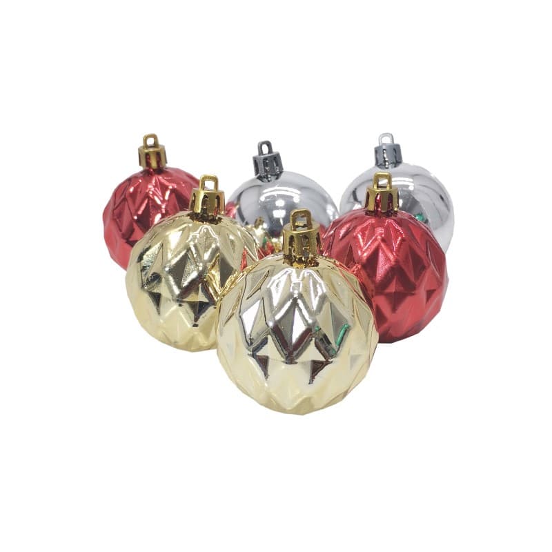Yılbaşı Ağaç Süsü 6lı Tırtıklı Top 5cm Asorti Yılbaşı Ağaç Süsü 6lı Tırtıklı Top 5cm Asorti - Görsel 1