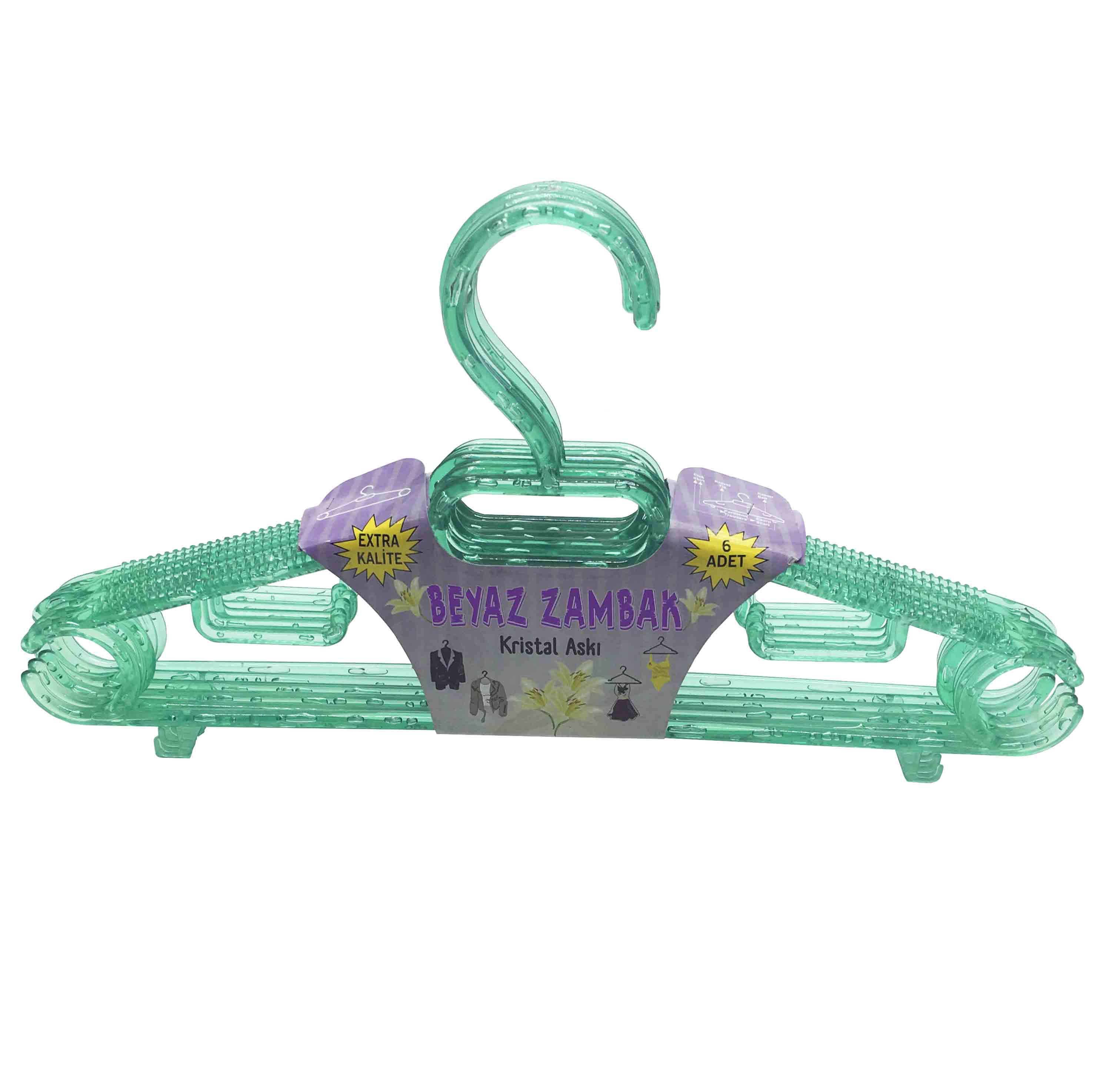 Beyaz Zambak 6lı Kristal Elbise Askısı Beyaz Zambak 6lı Kristal Elbise Askısı - Görsel 1