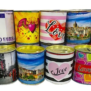 Yuvarlak Desenli Küçük Boy Metal Kumbara Yuvarlak Desenli Küçük Boy Metal Kumbara - Görsel 1