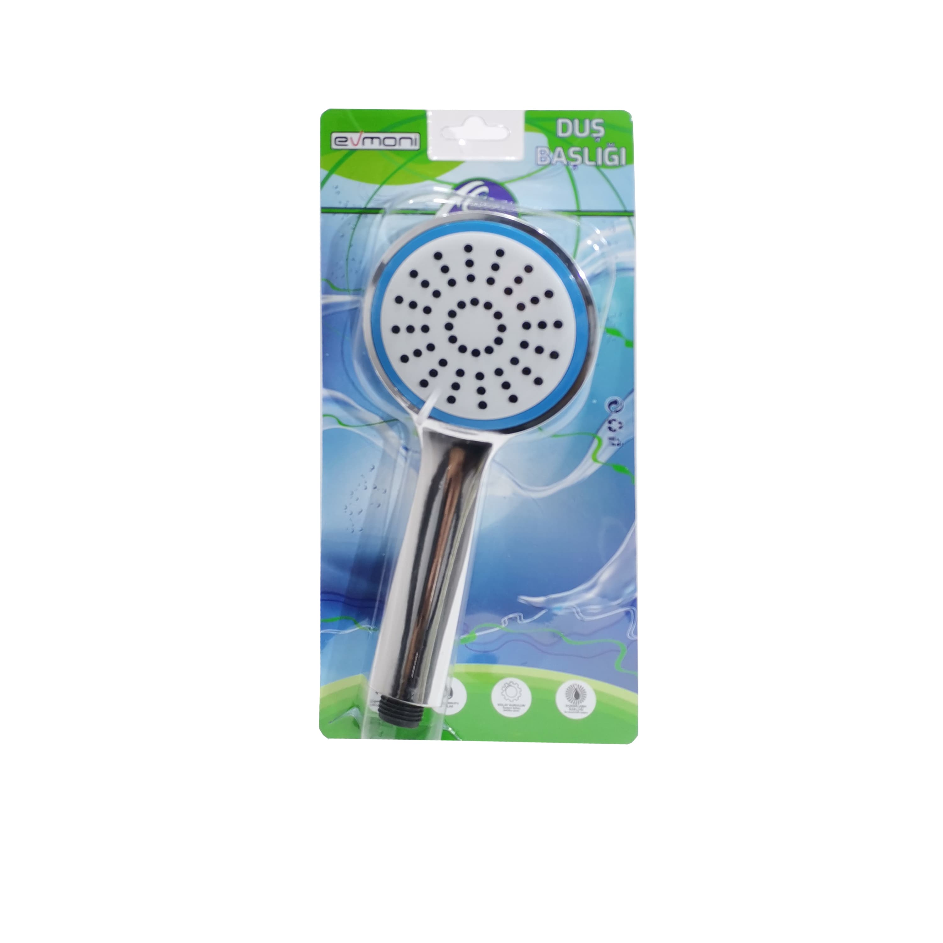 Evmoni Yuvarlak Renli Blisterli Fonksiyonlu Duş Başlığı Evmoni Yuvarlak Renli Blisterli Fonksiyonlu Duş Başlığı - Görsel 1