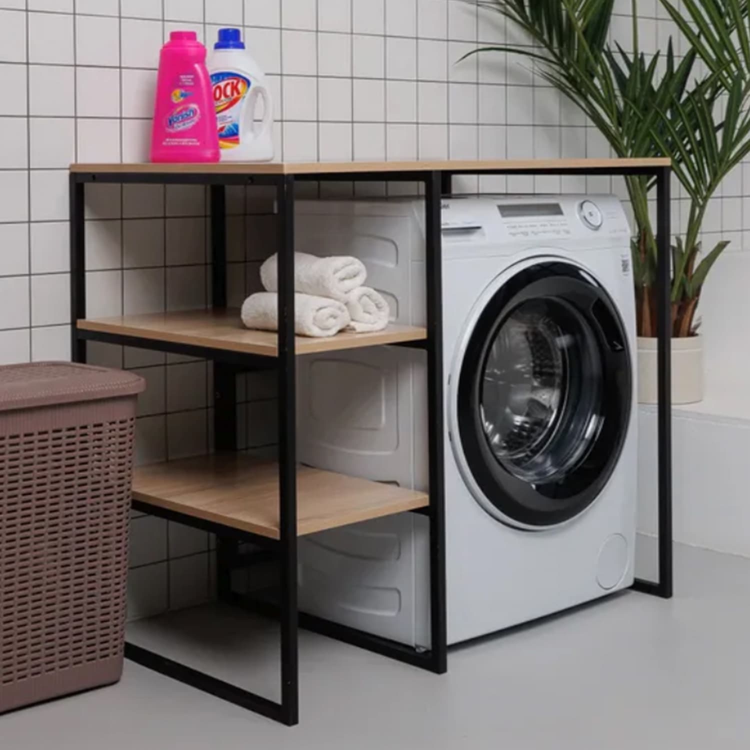 Banyo Rafı Çamaşır Makine Üstü Raflı Çok Amaçlı Dolap 3032 Banyo Rafı Çamaşır Makine Üstü Raflı Çok Amaçlı Dolap 3032 - Görsel 3