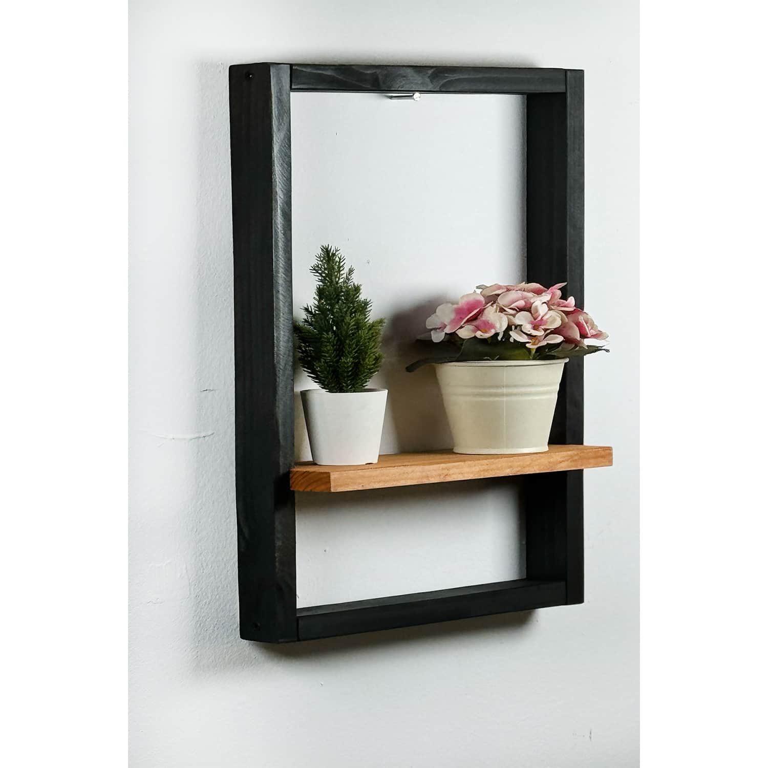 Ahşap 2li Duvar Rafı Çok Amaçlı Raf Kitaplık 5086