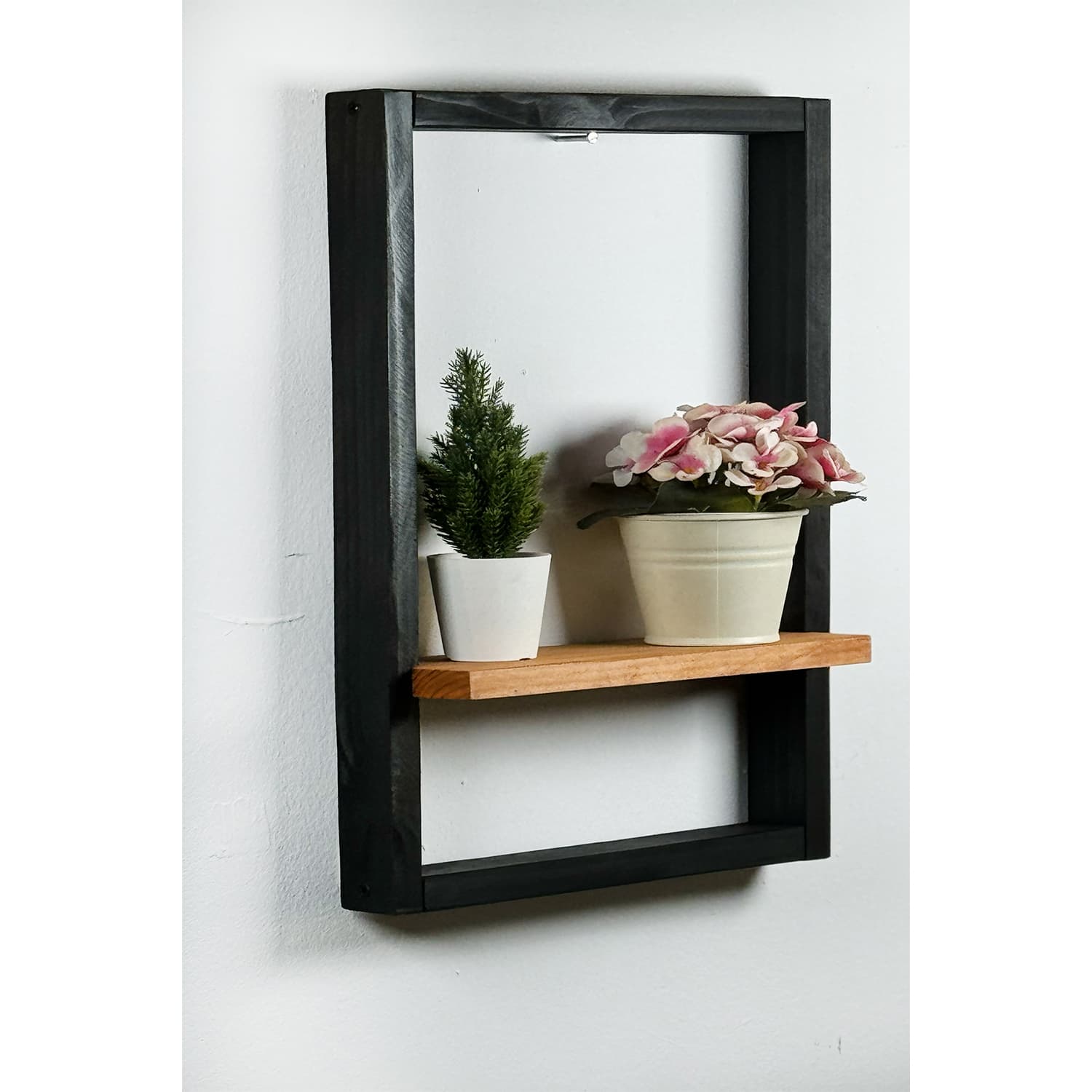 Ahşap 2li Duvar Rafı Çok Amaçlı Raf Kitaplık 5086