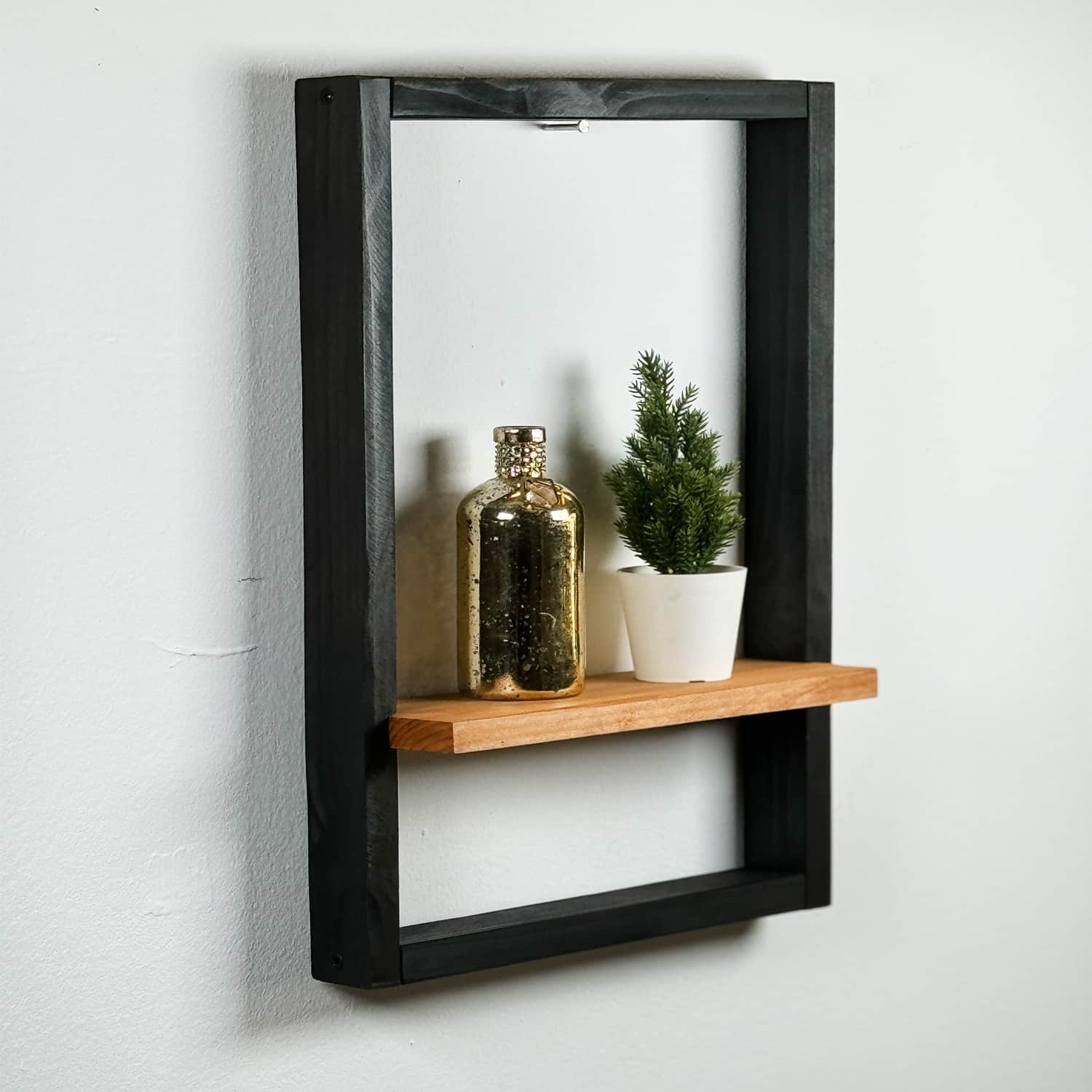 Ahşap 2li Duvar Rafı Çok Amaçlı Raf Kitaplık 5086