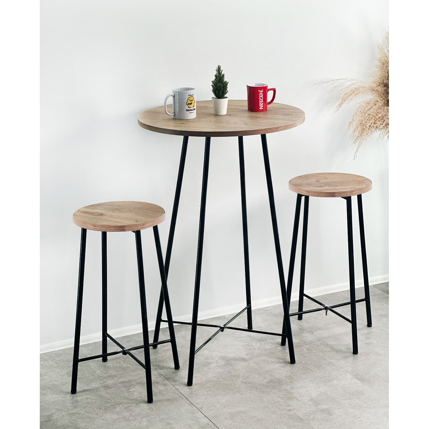 Bar Mutfak Masa Sandalye Seti 2 Kişilik 5500 Bar Mutfak Masa Sandalye Seti 2 Kişilik 5500 - Görsel 2