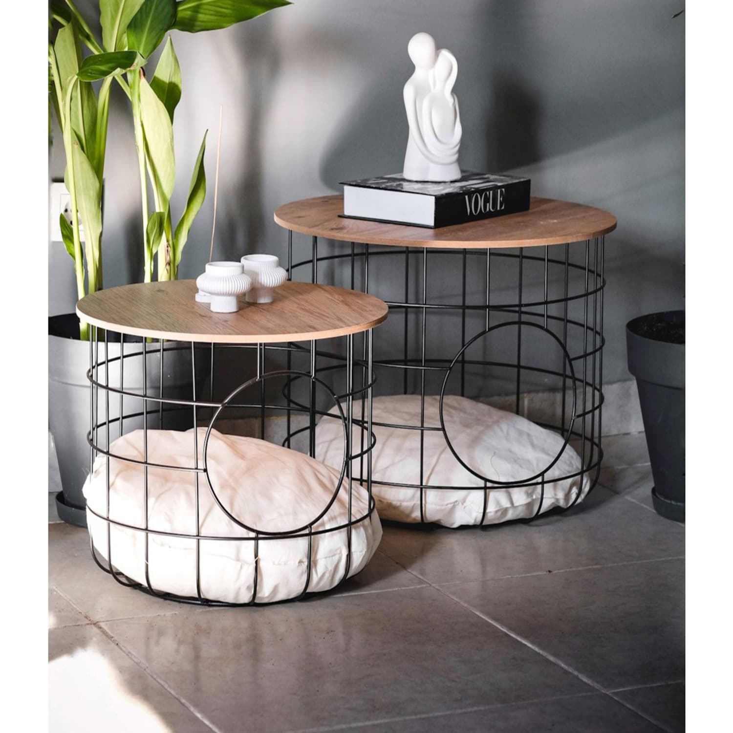 Kedi Yuvalı 2li Sepet Sehpa Orta Zigon Sehpa 5077 Kedi Yuvalı 2li Sepet Sehpa Orta Zigon Sehpa 5077 - Görsel 1