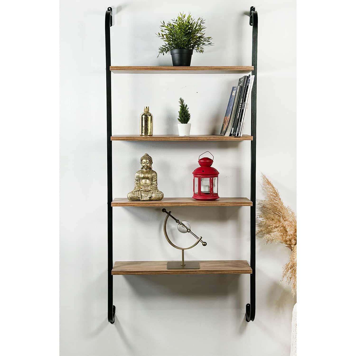 Duvar Kitaplığı 4 Katlı Kitaplık Raf 5520