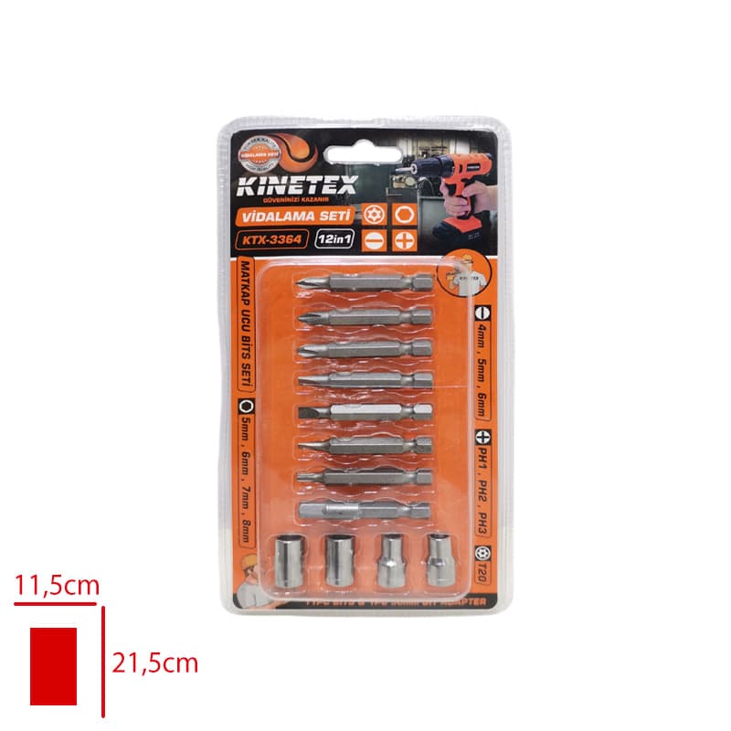 KNITEX VIDALAMA UC SETI BITS 12 LI KTX-3364 KNITEX VIDALAMA UC SETI BITS 12 LI KTX-3364 - Görsel 1