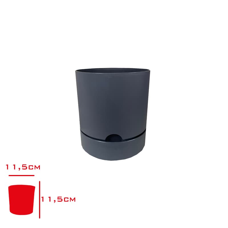Poliwork Begonya Saksı 12 cm Antrasit Poliwork Begonya Saksı 12 cm Antrasit - Görsel 1