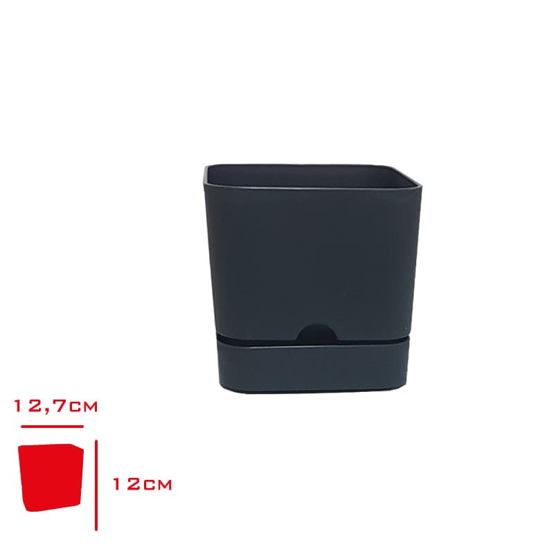 Poliwork Begonya Kare Antrasit Saksı 13 cm Poliwork Begonya Kare Antrasit Saksı 13 cm - Görsel 1