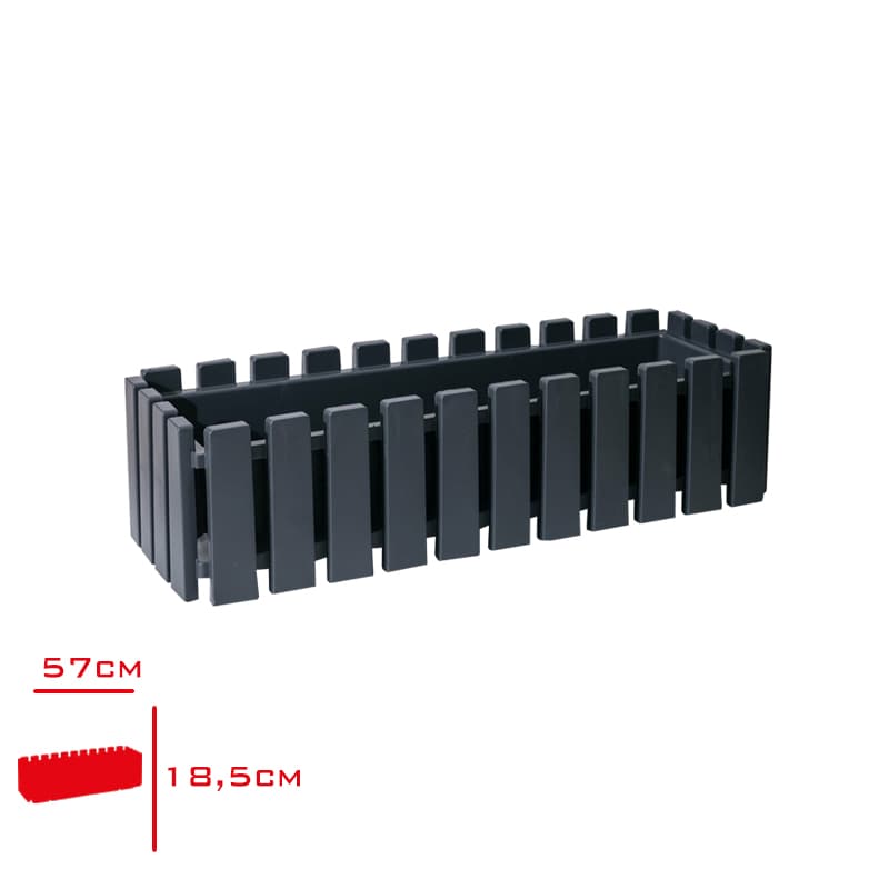 Poliwork Akasya Çit Balkon Saksısı 60 cm Antrasit Poliwork Akasya Çit Balkon Saksısı 60 cm Antrasit - Görsel 1
