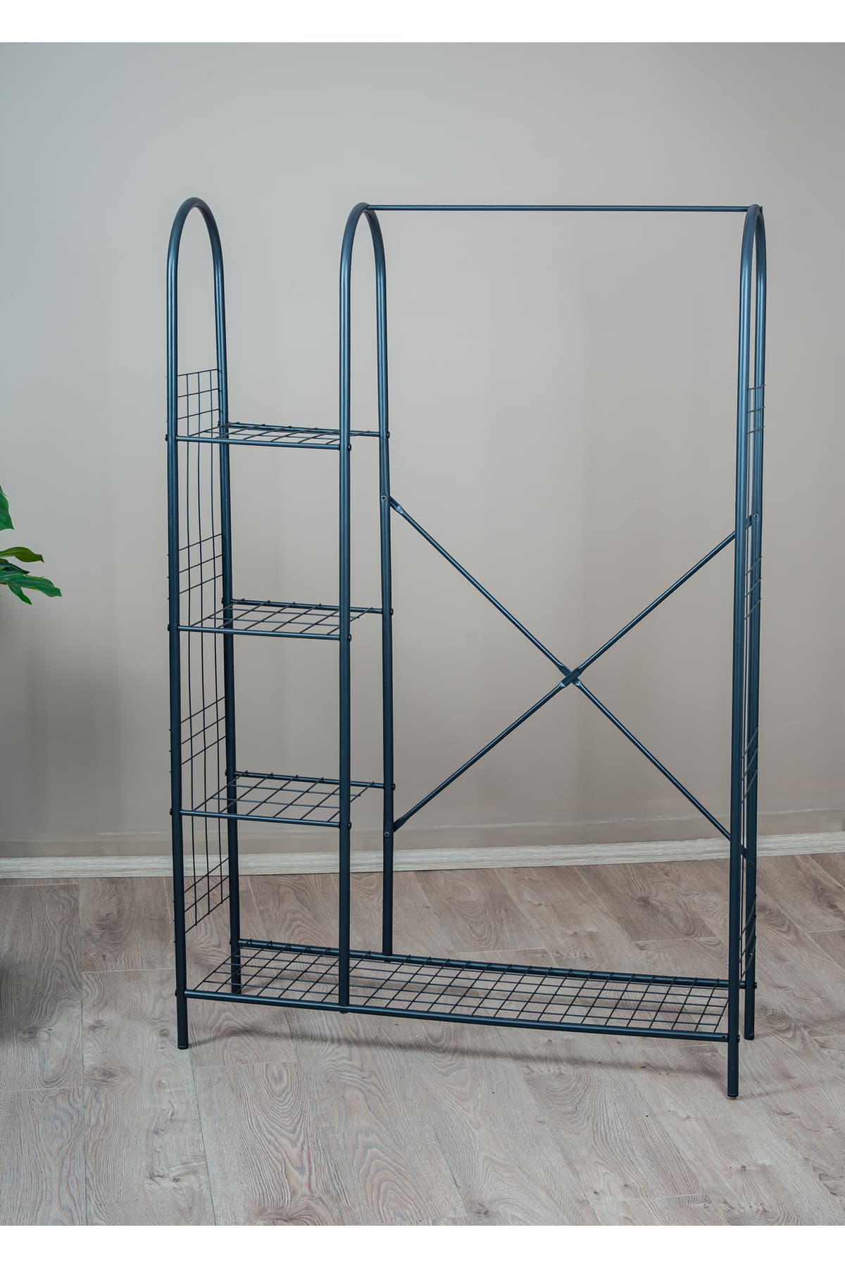 Elite 5 Raflı Siyah Metal Elbise Askılığı ve Portmanto 104x161 cm Elite 5 Raflı Siyah Metal Elbise Askılığı ve Portmanto 104x161 cm - Görsel 1