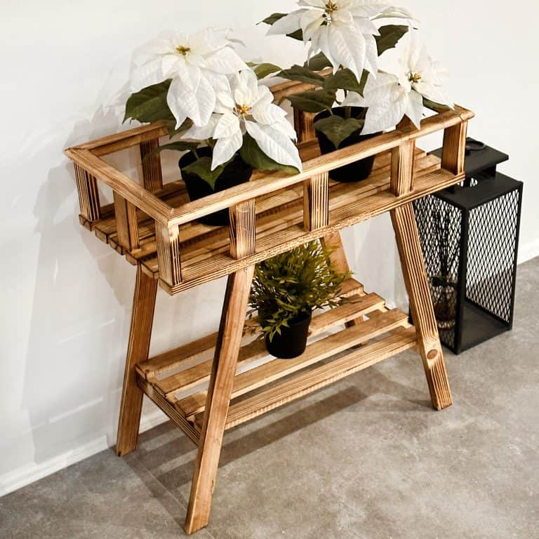 Ahşap Çiçeklik Raf Saksı Standı 2033