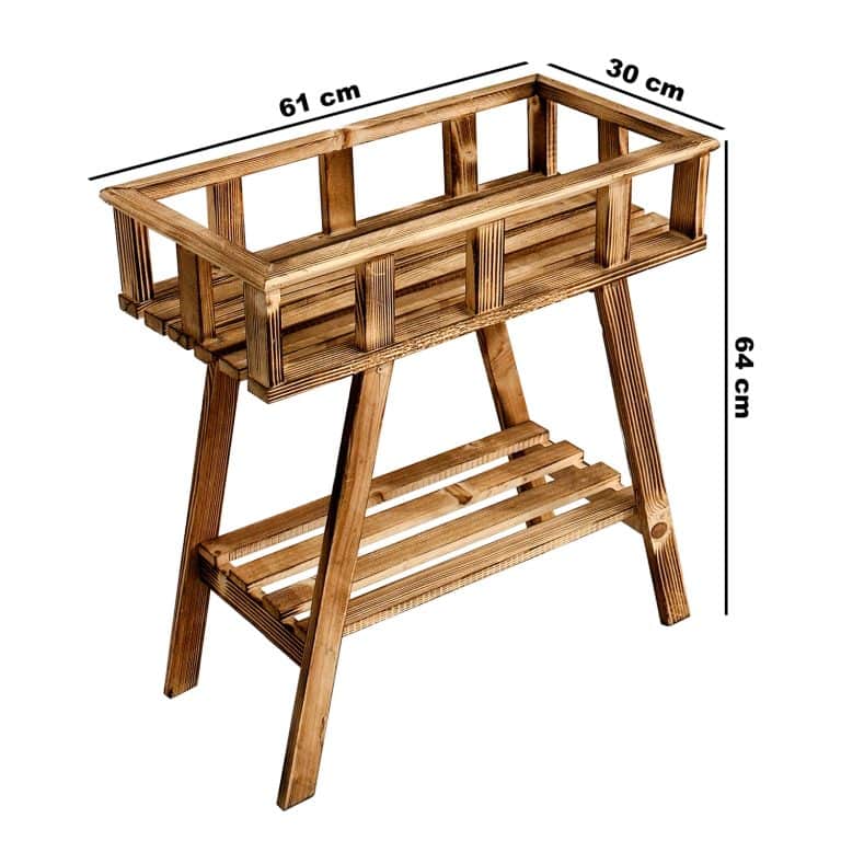 Ahşap Çiçeklik Raf Saksı Standı 2033