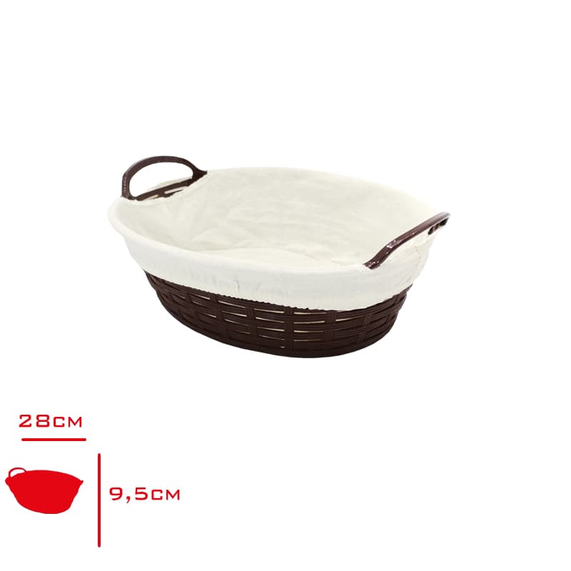 Hasır Desenli Bezli Oval Ekmek Sepeti 28 Cm Hasır Desenli Bezli Oval Ekmek Sepeti 28 Cm - Görsel 1
