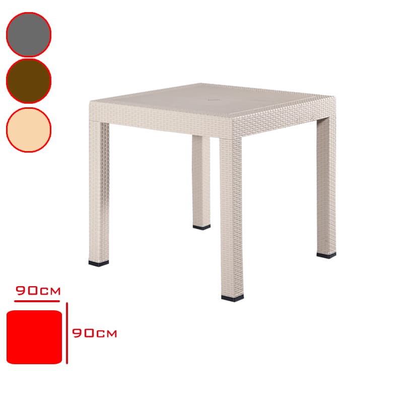 Rattan Masa 90x90 cm Camsız Rattan Masa 90x90 cm Camsız - Görsel 1