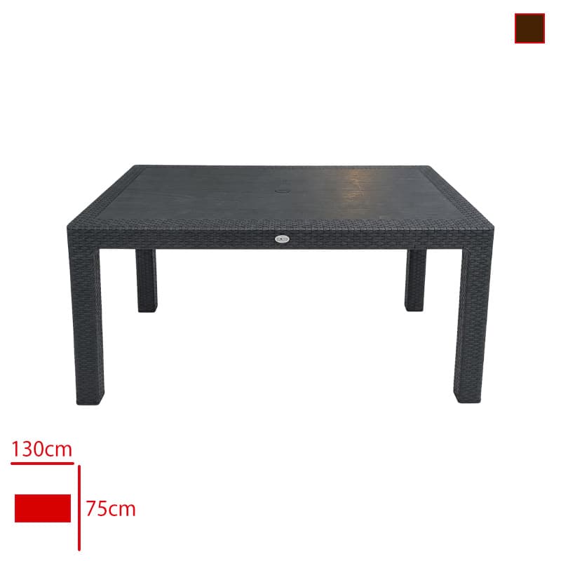 Rattan Retro Masa 75x130 cm Camsız Kahve Antrasit Rattan Retro Masa 75x130 cm Camsız Kahve Antrasit - Görsel 1