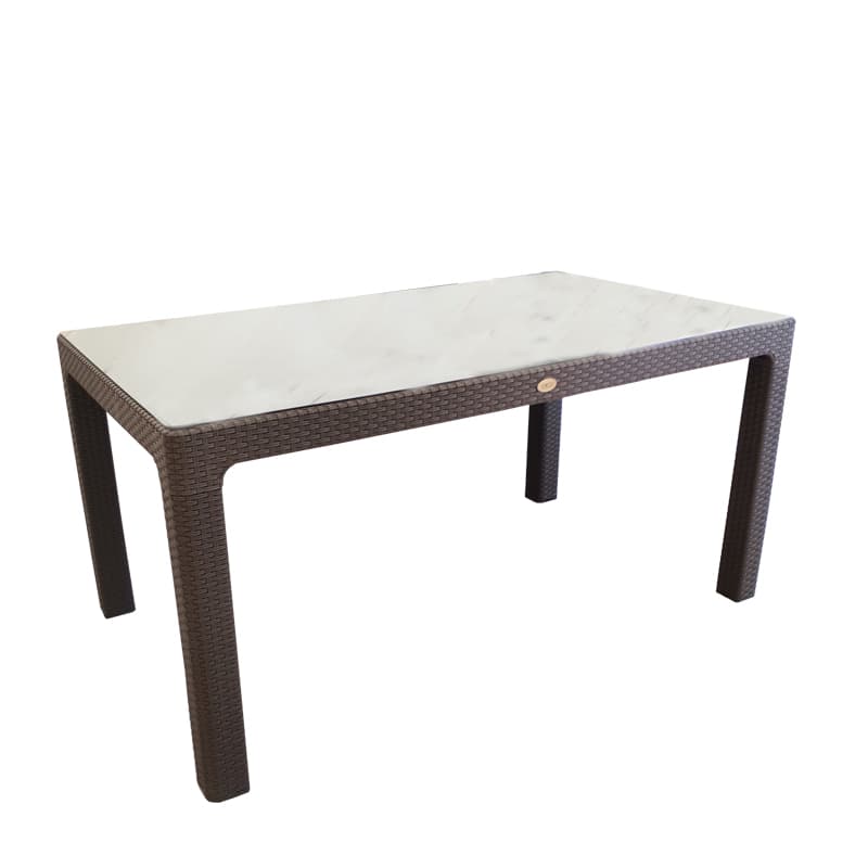 90x150 cm Camlı Rattan Masa Antrasit Kahve Cappuccino 90x150 cm Camlı Rattan Masa Antrasit Kahve Cappuccino - Görsel 1