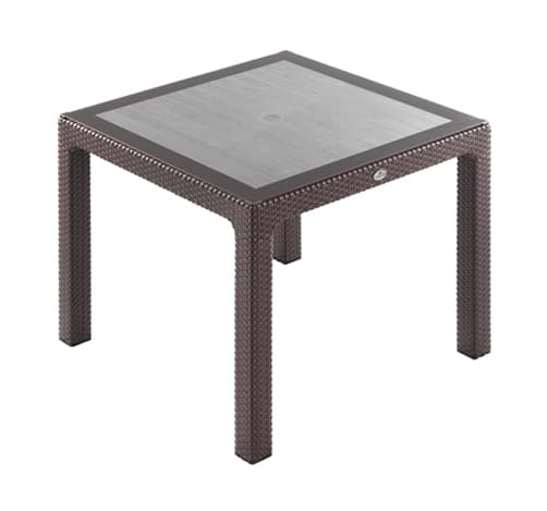 90x90 cm Camlı Kahverengi Rattan Masa 90x90 cm Camlı Kahverengi Rattan Masa - Görsel 1