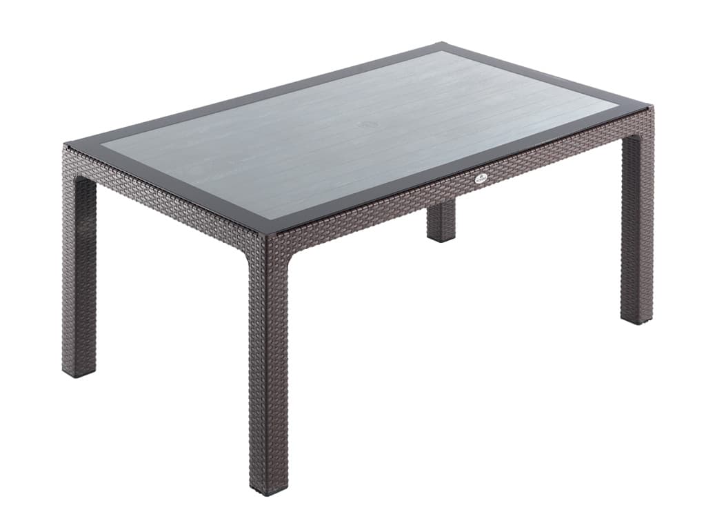 Kahverengi Rattan Camlı Masa 90x150 cm Kahverengi Rattan Camlı Masa 90x150 cm - Görsel 1