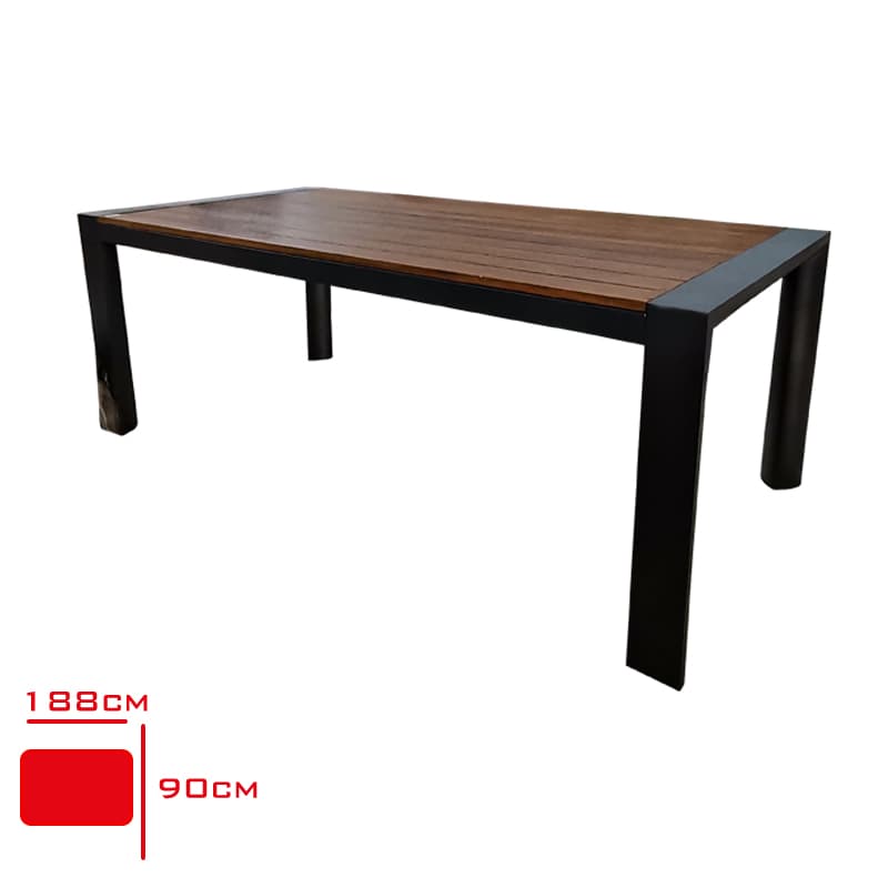 Enzo Masa 90x188 cm Alüminyum Ayaklı İroko Antrasit İskelet Tik Tabla Enzo Masa 90x188 cm Alüminyum Ayaklı İroko Antrasit İskelet Tik Tabla - Görsel 1