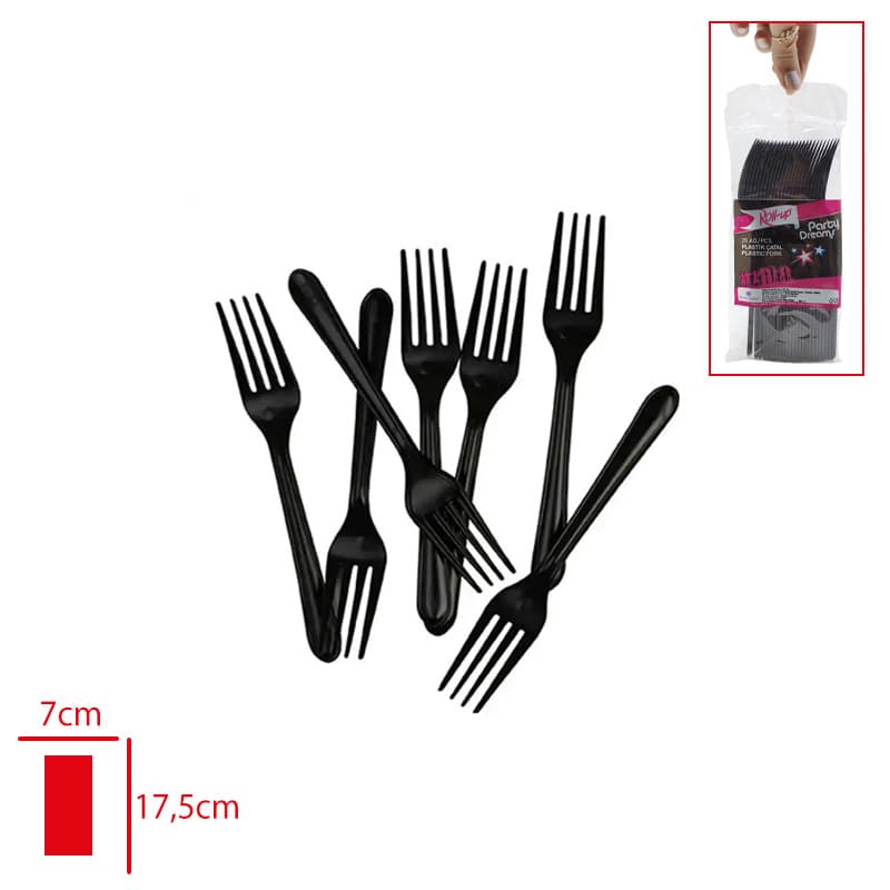 Renkli Plastik Çatal 25'li Roll-Up Renkli Plastik Çatal 25'li Roll-Up - Görsel 1