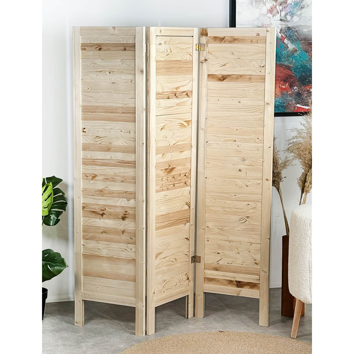 Ahşap Dekoratif Paravan 3 Kanat Oda Ayırıcı Seperatör 5238