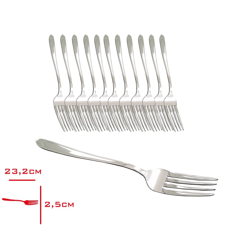 Vizyon Yemek Çatalı 12'li 3 mm 304 Paslanmaz Çelik Vizyon Yemek Çatalı 12'li 3 mm 304 Paslanmaz Çelik - Görsel 1