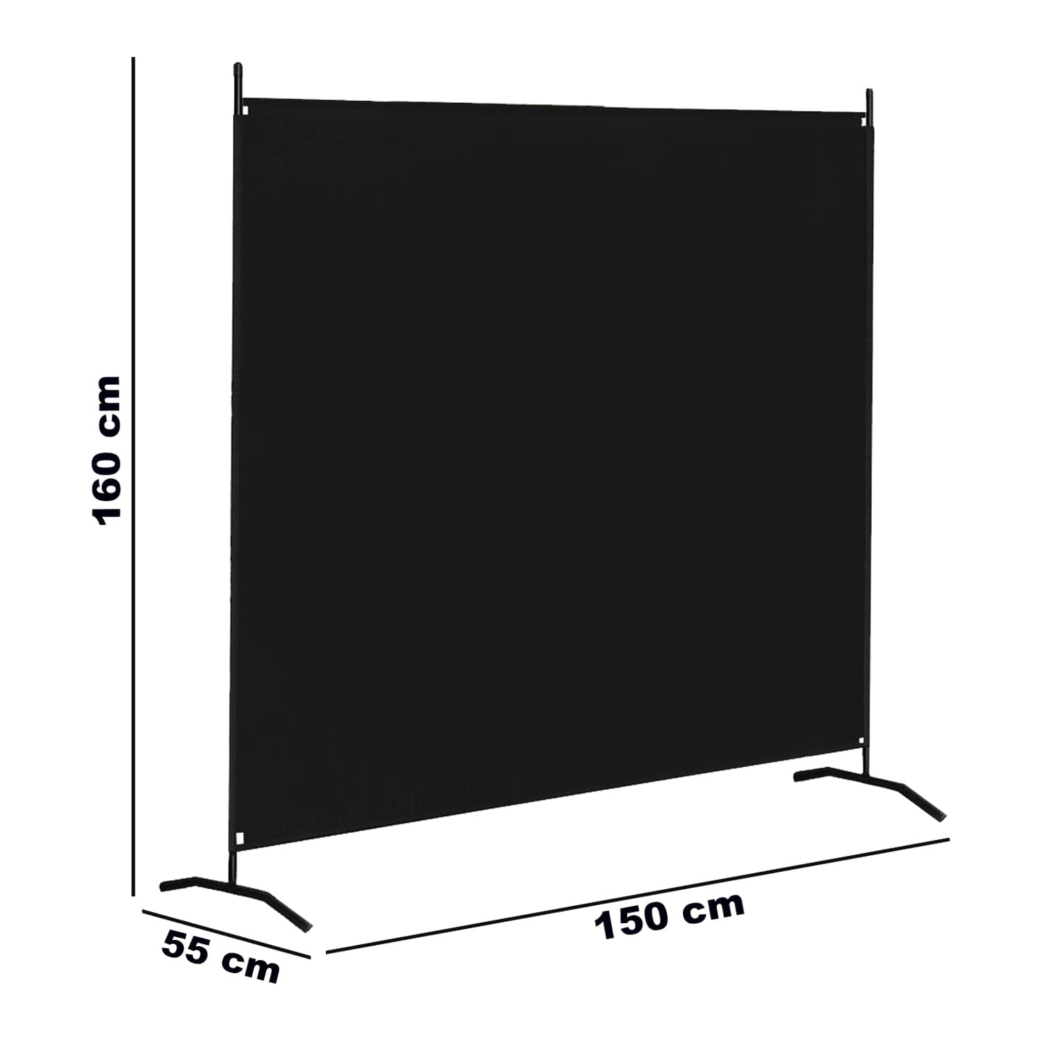 Metal Siyah Paravan Kumaş Seperatör Oda Ayırıcı 5221