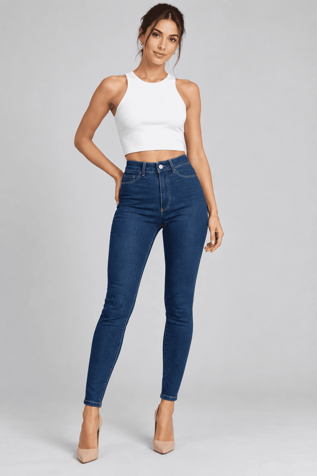 Lacivert Comfort Ön Cepsiz Likralı Skinny Jean Lacivert Comfort Ön Cepsiz Likralı Skinny Jean - Görsel 1