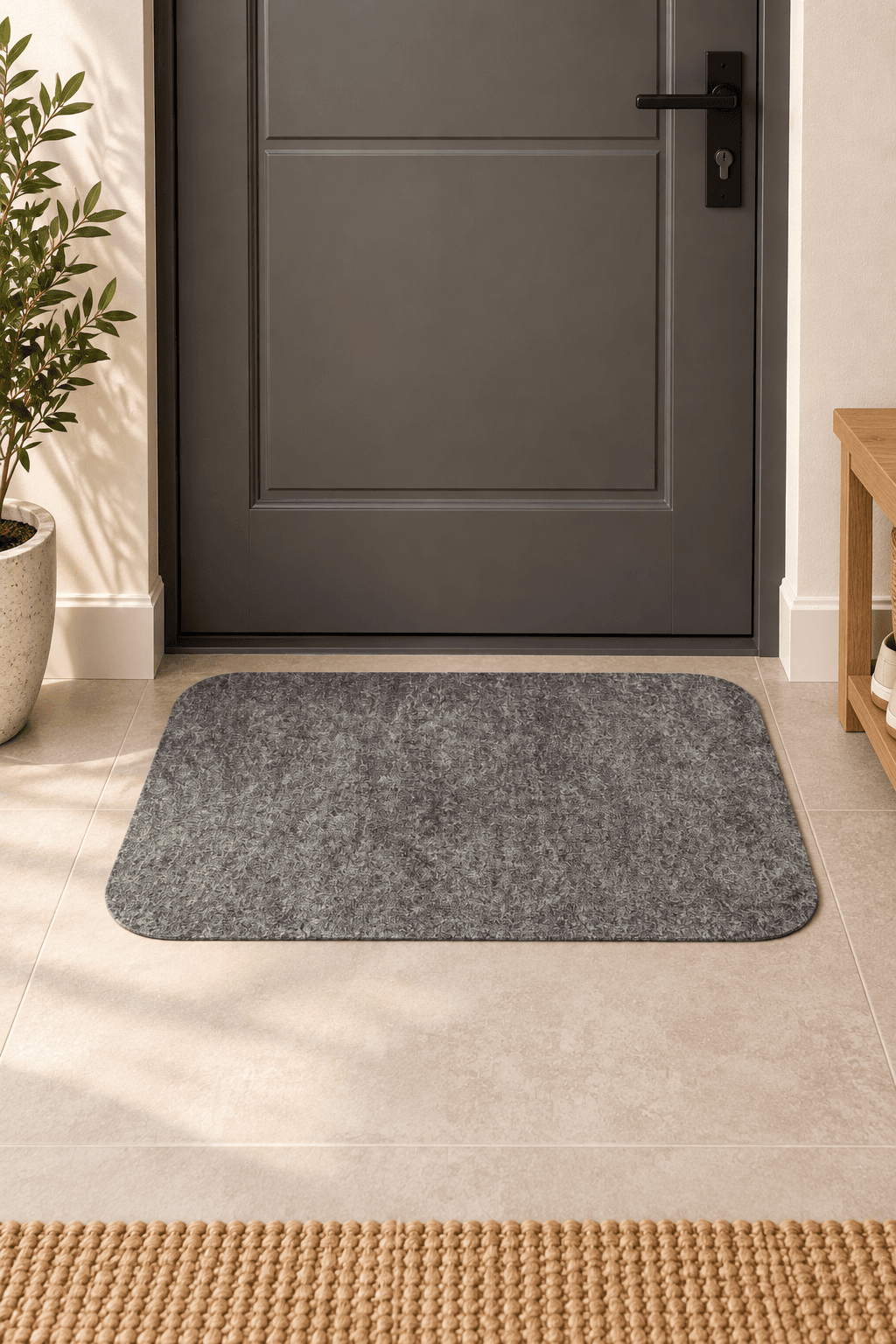 Gri Geçişli Kırçıllı Kapı Önü Paspas 37x55 cm Gri Geçişli Kırçıllı Kapı Önü Paspas 37x55 cm - Görsel 1